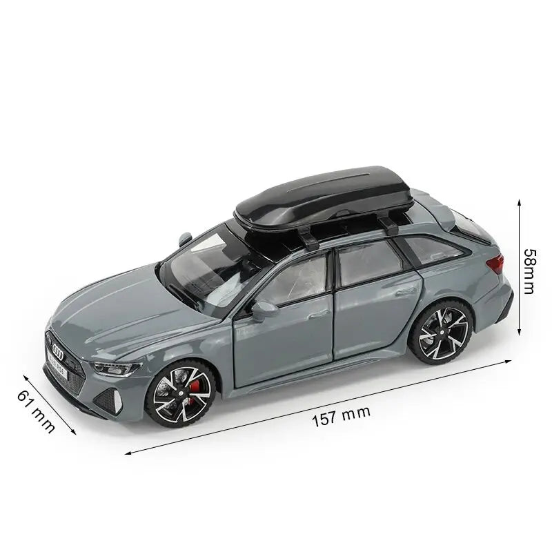 1:32 Audi RS6 Diecast Model Car with Sound, Light &amp; Opening Doors Grey no box