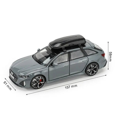 1:32 Audi RS6 Diecast Model Car with Sound, Light &amp; Opening Doors Grey no box