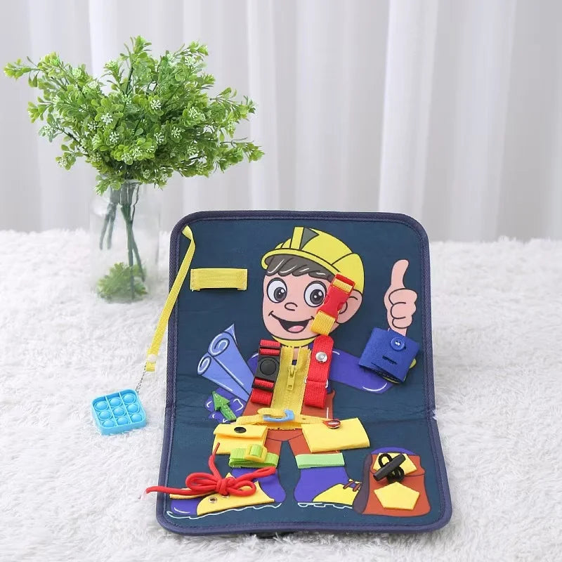 Montessori Busy Board For Kids &ndash; Travel Friendly Fine Motor