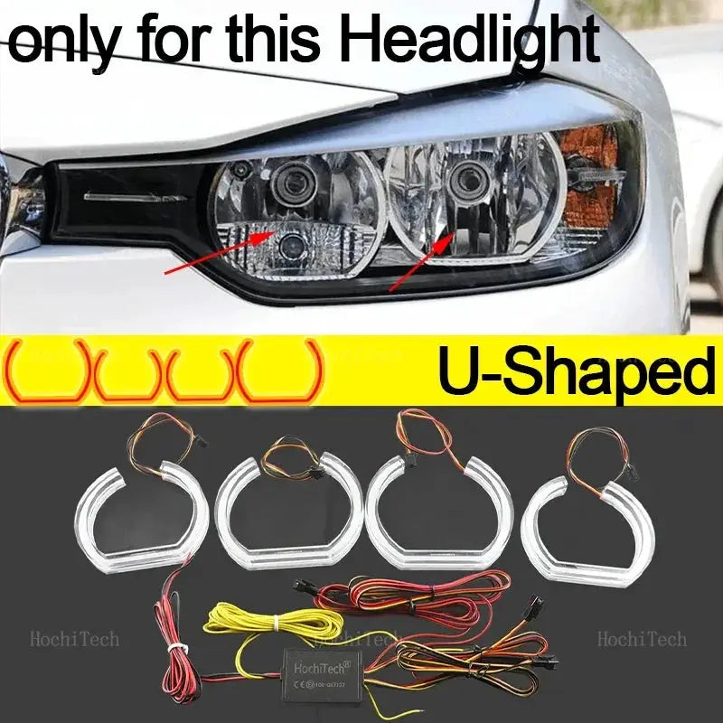 For BMW 3 Series F30 F31 F34 2012-2016 Sequential APP Remote control Muti-colored modes Angel Eyes Ring LED Turn signal by InterCyprus Trading Ltd