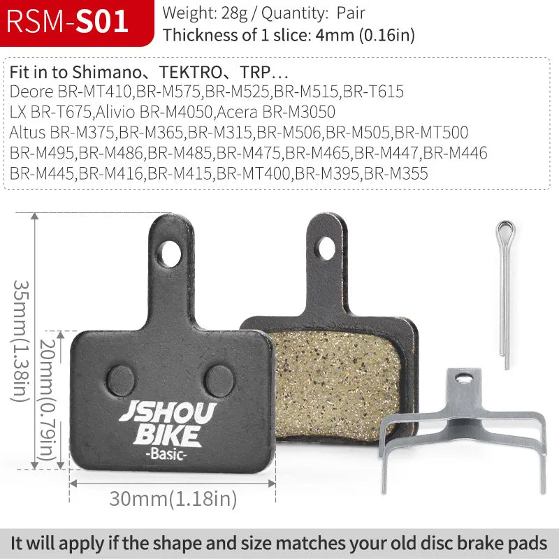 RSM-S01 - High Performance Resin Semi-Metal Brake Pads