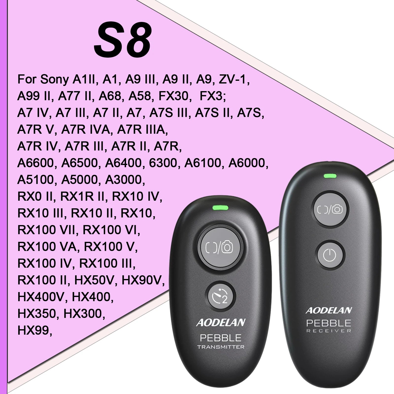 AODELAN Wireless Camera Shutter Release Remote for Canon, Sony, Nikon Multi S8 for sony / CHINA