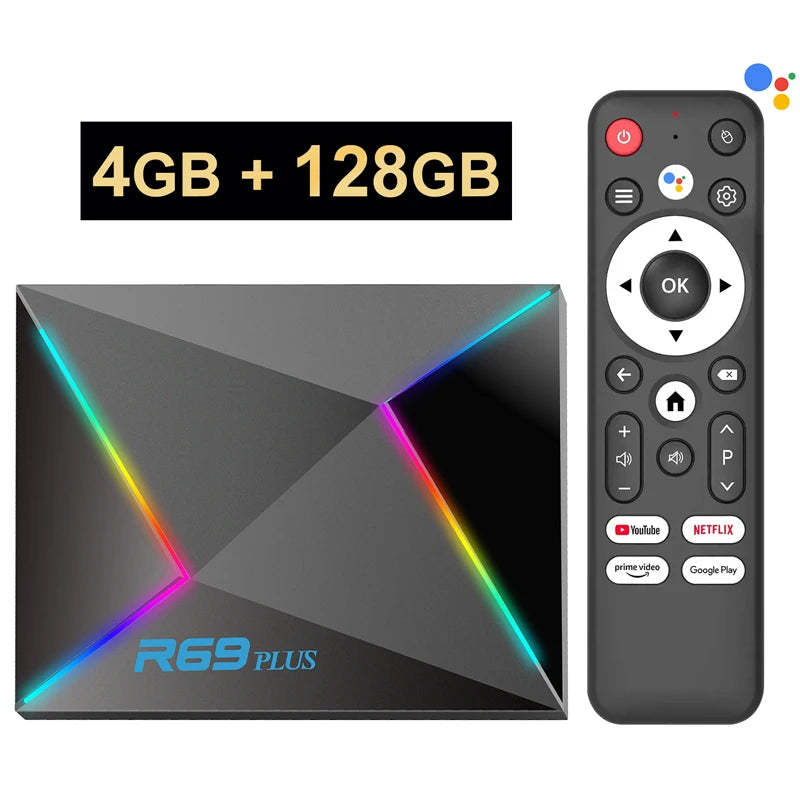 R69 Plus Voice Control TV Box &ndash; Ultra HD 8K Netflix Ready
