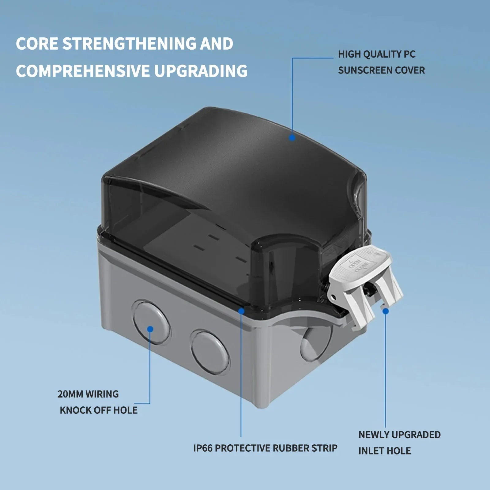 IP66 Outdoor Junction Box 3 Pin Connector &ndash; Panel Mount