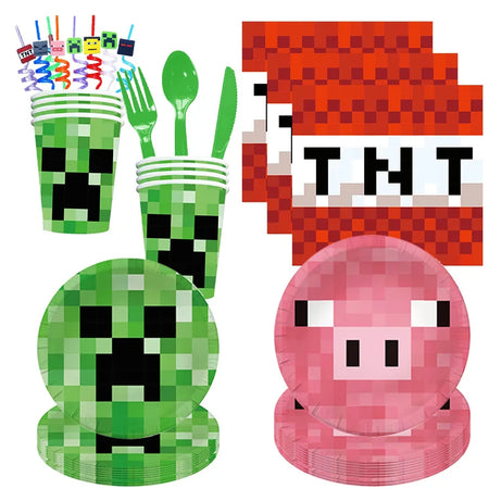 Birthday Party Cartoon Game Tableware Set for Kids