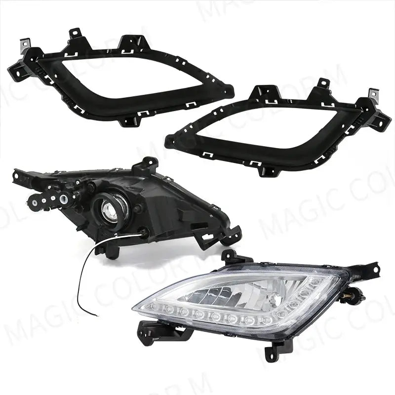 For Hyundai Elantra GT I30 2012 2013 2014 2015 2016 DRL Fog Covers Daytime Running Lights Car Front Bumper Fog Lamp Assembly 12V by InterCyprus Trading Ltd