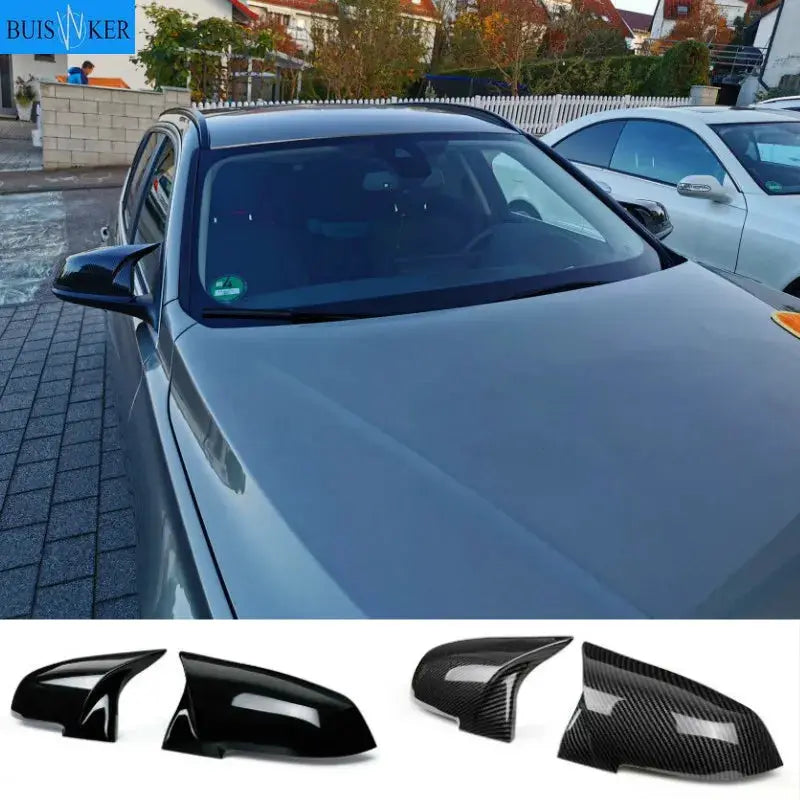 For BMW F20 F21 F22 F23 F30 F31 F32 F36 X1 E84 F87 M2 2pcs Auto Car Rear View Side Mirror Cover Trim Carbon Fiber Style by InterCyprus Trading Ltd
