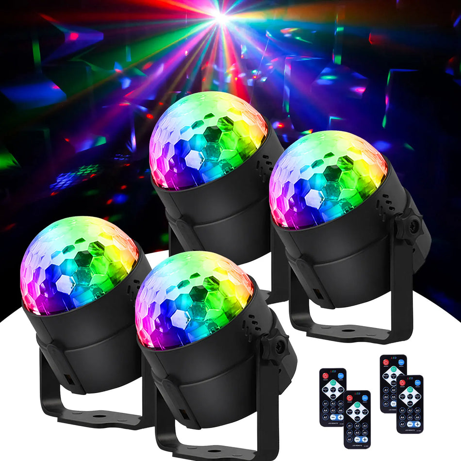 UKing RGB LED Σφαίρα Φωτισμού Σκηνής με Τηλεχειριστήριο, Περιστρεφόμενη Σφαίρα DJ για Πάρτι και Κλαμπ Παράσταση