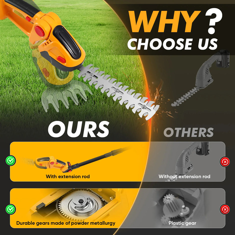 Аккумуляторный телескопический кусторез 550W 2.5M досягаемость