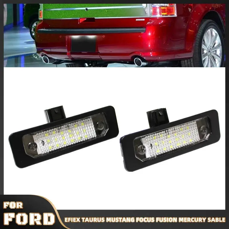 1 Pair License Plate LED Light For Ford Mustang Focus Flex Fusion Taurus Lincoln Mercury Milan Universal Easy Install Lamp by InterCyprus Trading Ltd