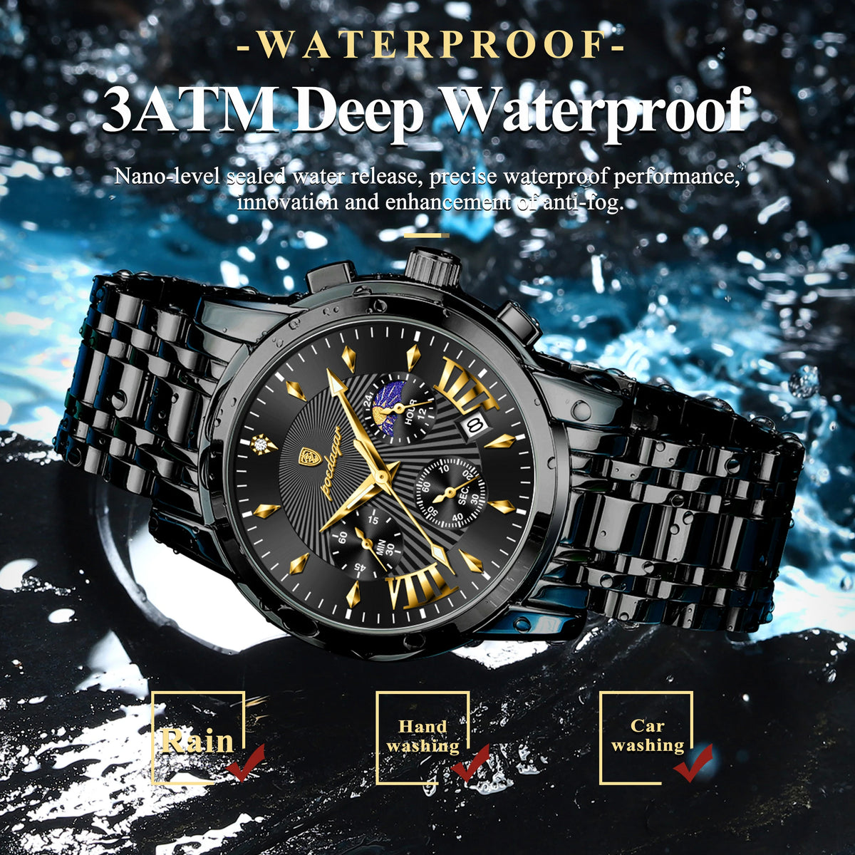 POEDAGAR Original Fashion Men Watch &ndash;Waterproof Chronograph