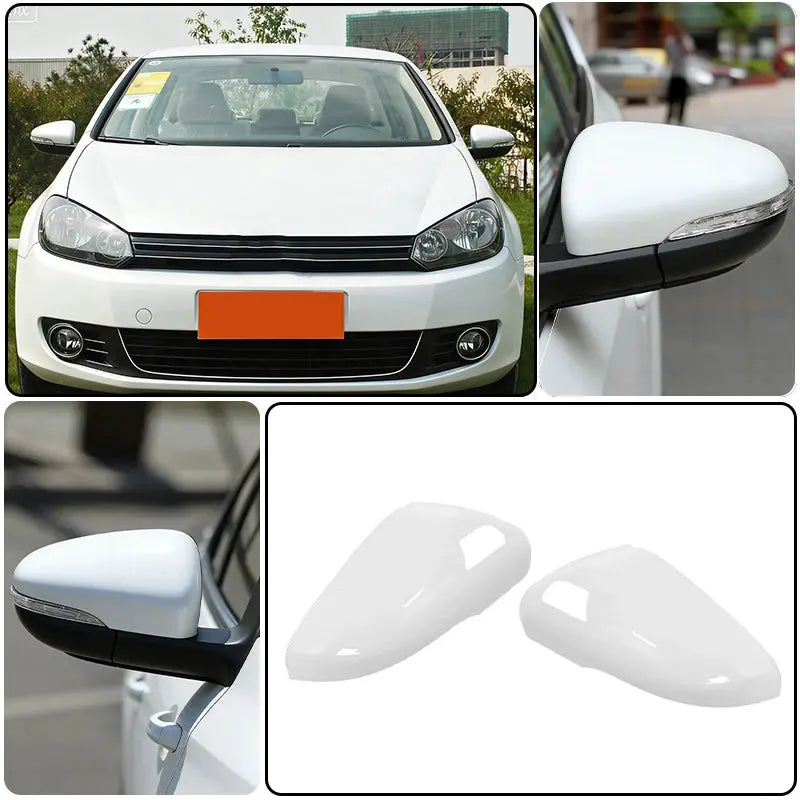 Side Wing Mirror Cover Caps White ABS for VW Golf MK6 by InterCyprus Trading Ltd