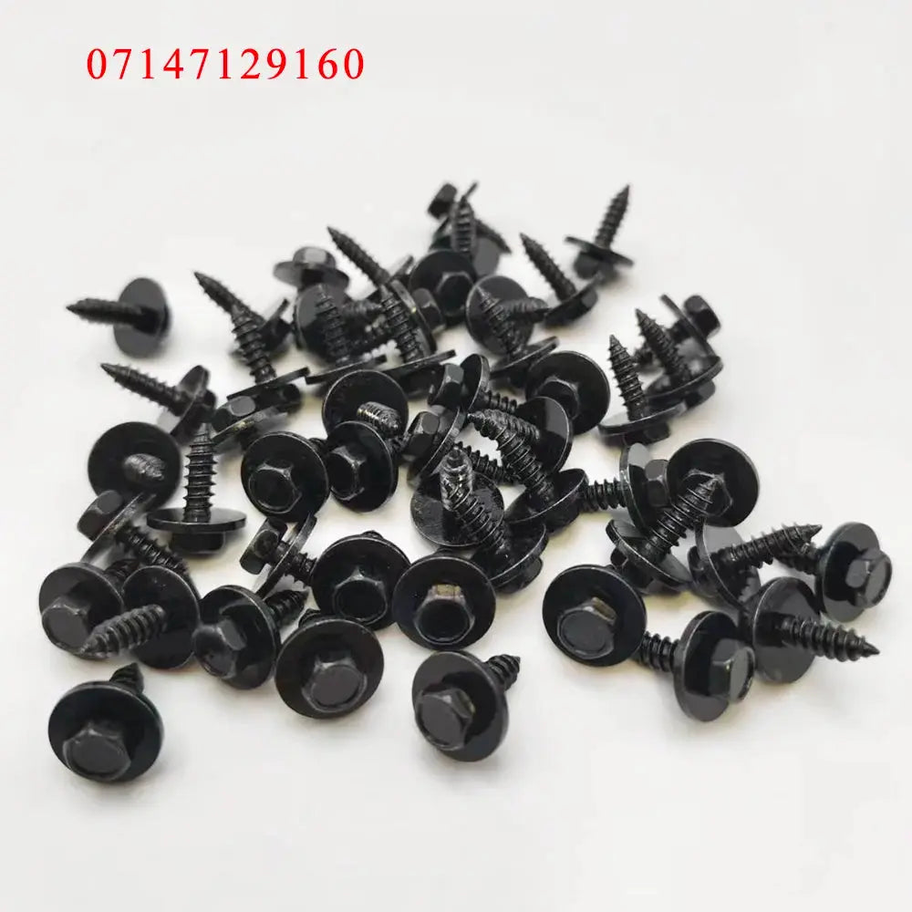 Hex Head Bolts With Washers Black ST4.8x16 For BMW 1 3 5 X1 X3 X5 by InterCyprus Trading Ltd