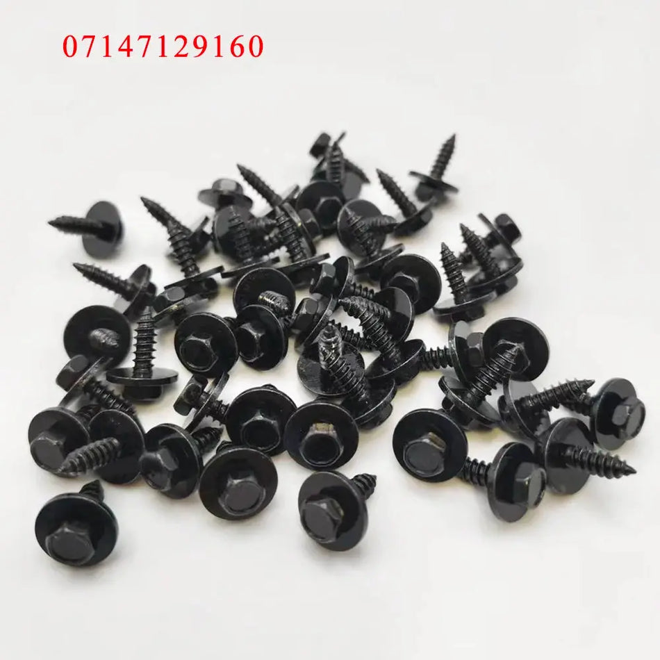 Hex Head Bolts With Washers Black ST4.8x16 For BMW 1 3 5 X1 X3 X5 by InterCyprus Trading Ltd