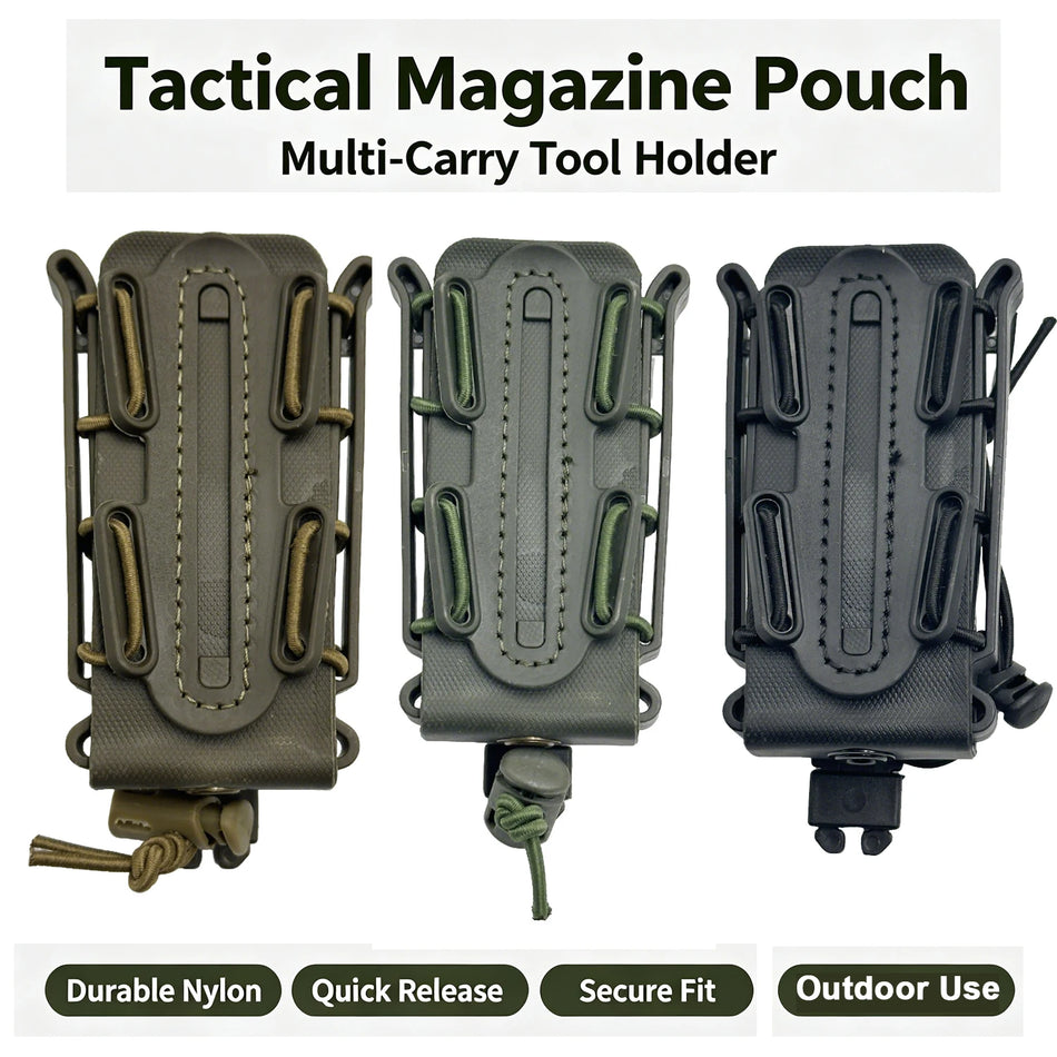 Fondina tattica per caricatori da 9 mm con rilascio rapido, nylon Molle