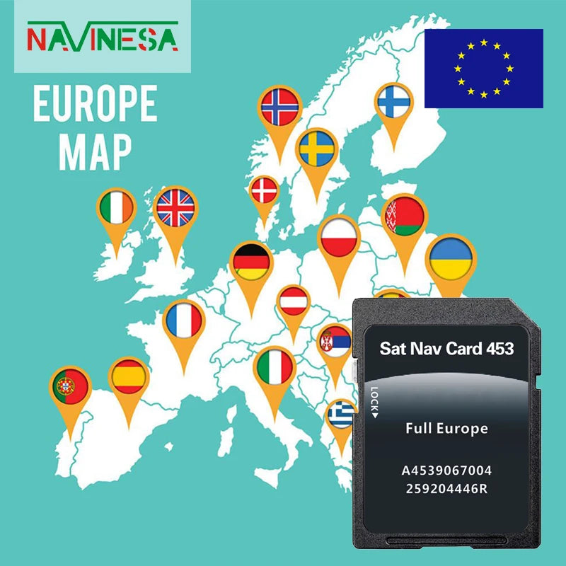 A4539067004 16GB SD Card For Smart 453 &ndash; Europe Maps 16GB-Smart A453 2023