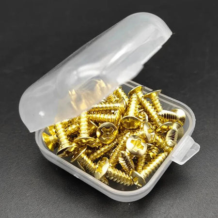 Miwayer Guitar Pickguard Screws 50 Pcs Box &ndash; Heavy Duty Iron Gold