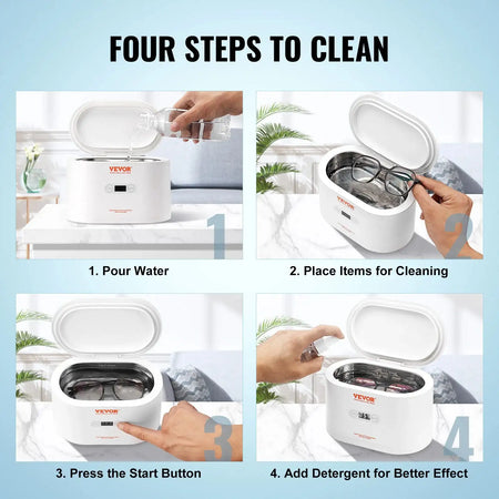 650ml Ultrasonic Cleaner Mini Portable for Glasses Cleaning