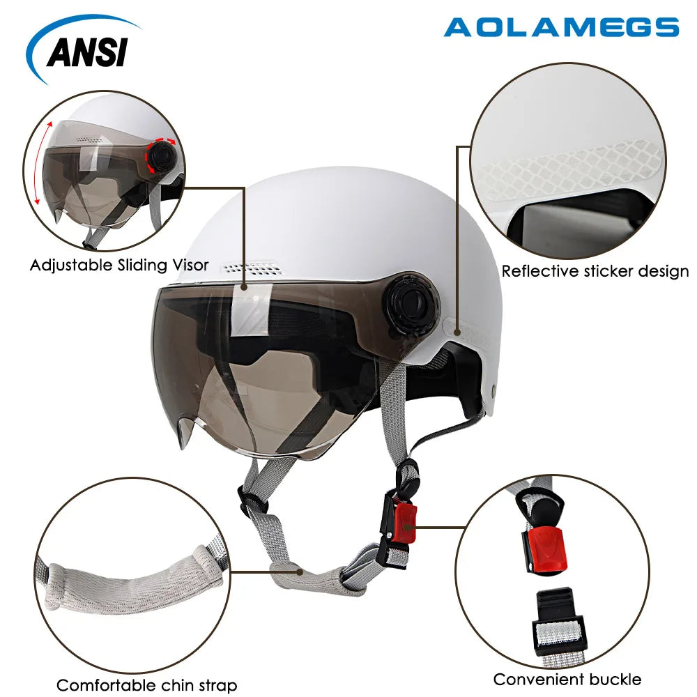 AQM6601WH ABS Lightweight Riding Helmet &ndash; Adjustable Fit