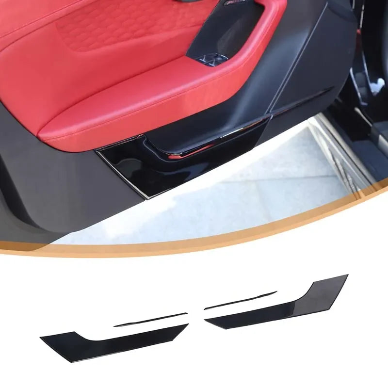 Autocollant de panneau de protection de porte en PVC noir pour Jaguar F Type, ensemble de 4 pièces