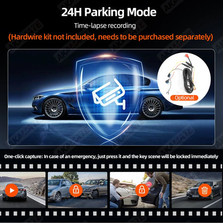 11.26inch 1080P Car DVR 4CH &ndash; Night Vision Parking Mode