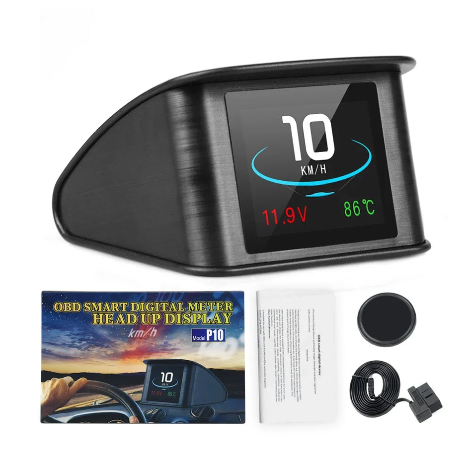 P10 HUD Head Up Display for Cars, OBD2 Multi Function Instrument Navigator