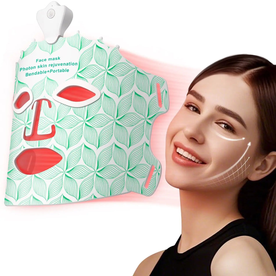 USB Rechargeable LED Silicone Facial Mask for Red Light Therapy 7 Colors