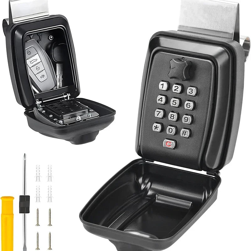 Password Combination Key Lock Box &ndash; Outdoor Waterproof Black-in-vehicle