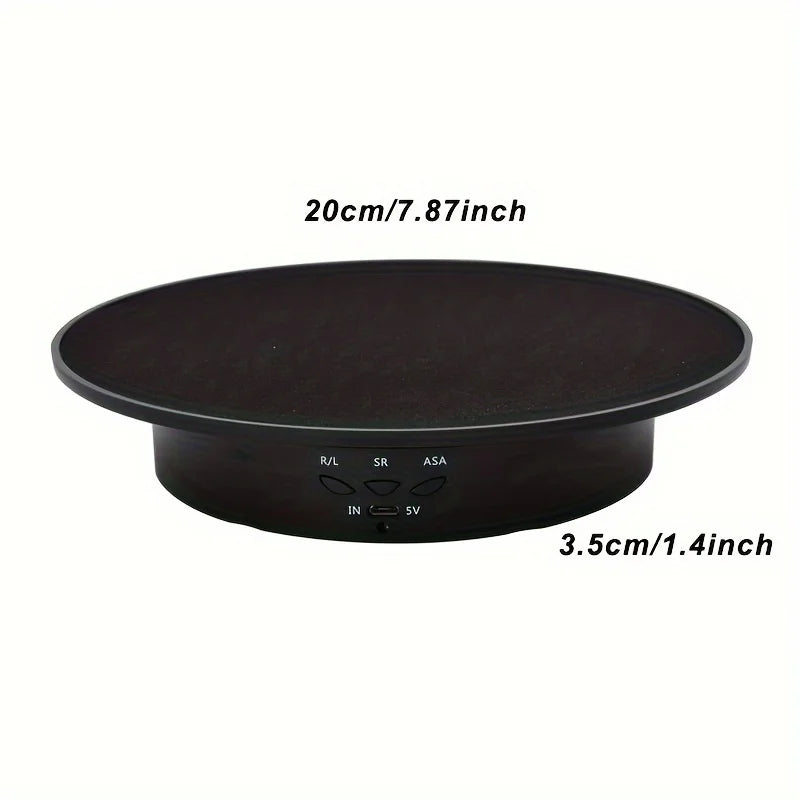 360 Degree Electric Rotating Turntable &ndash; Rechargeable, Smooth &amp; Quiet Display Stand