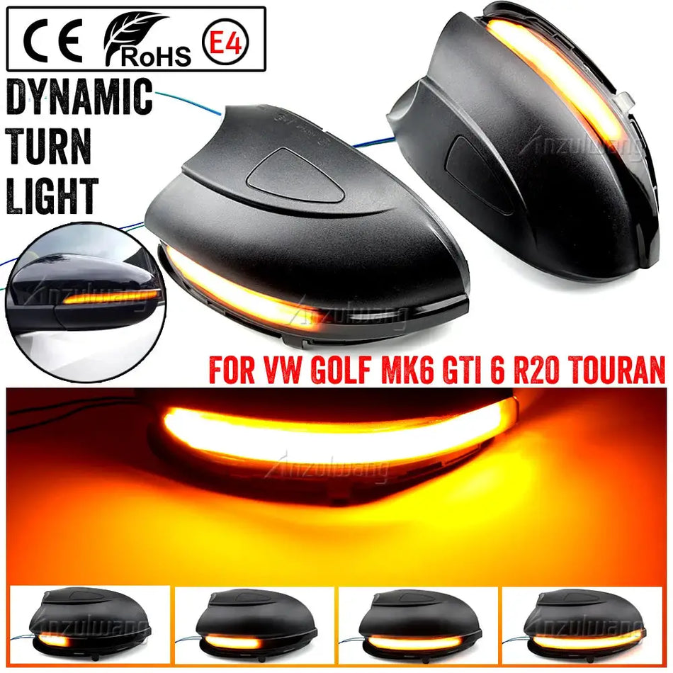 Side Wing Mirror LED Turn Signal Lights for Volkswagen Touran Golf MK6 by InterCyprus Trading Ltd