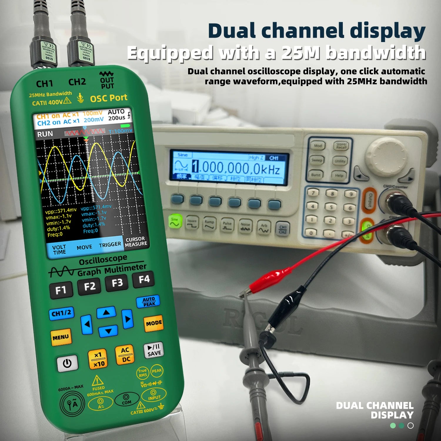 BSIDE O7 O9 Handheld Oscilloscope Multimeter &ndash; 3IN1