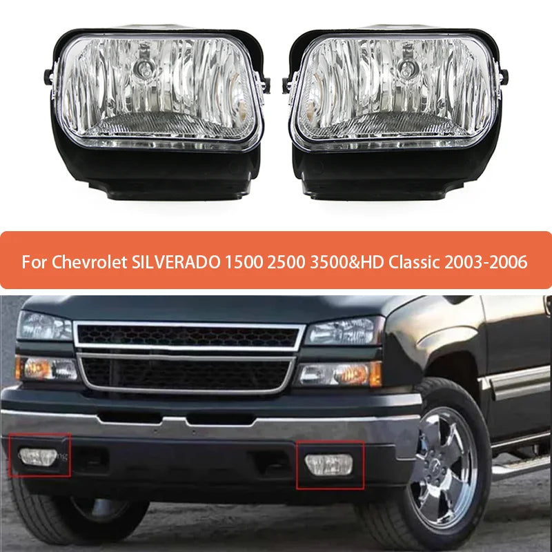 Left And Right Fog Lamps For Chevrolet Silverado 1500 2500 3500 HD
