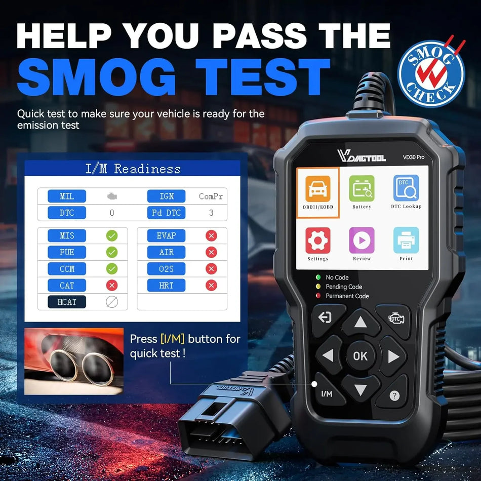 OBD2 Engine Code Reader With Display For Auto Diagnostics And Troubleshooting