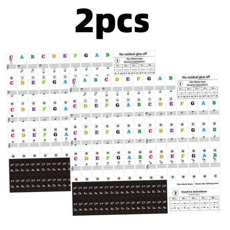 Miwayer Piano Key Stickers 37 To 88 Keys &ndash; Removable Labels 2Pcs