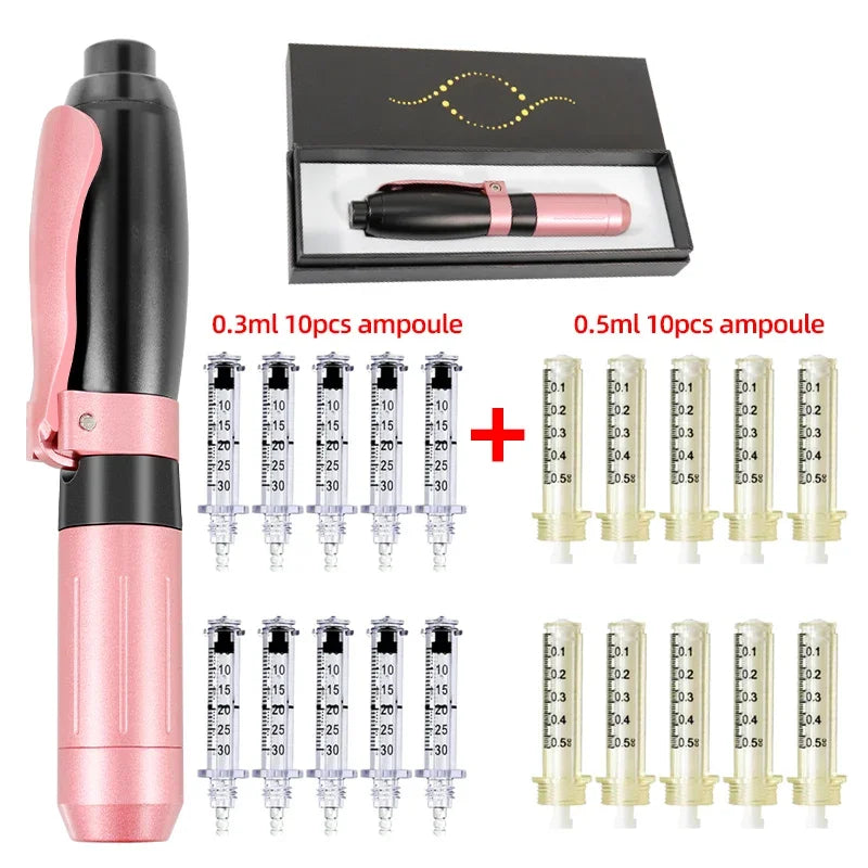 2 In 1 High Pressure Hyaluronic Pen - Anti Wrinkle Lifting Pink Set A