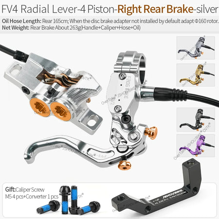 Frog Wake FV-4 MTB Hydraulic Disc Brake Kit &ndash; Four-Piston RA-RR-SR / CHINA