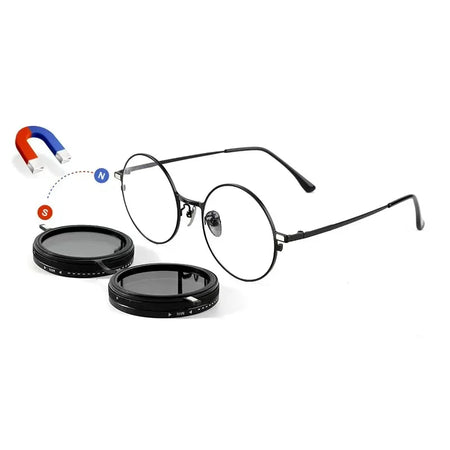 ND9 Retro Punk Sunglasses &ndash; Polarized UV Protection magnet clip 49MM / CHINA