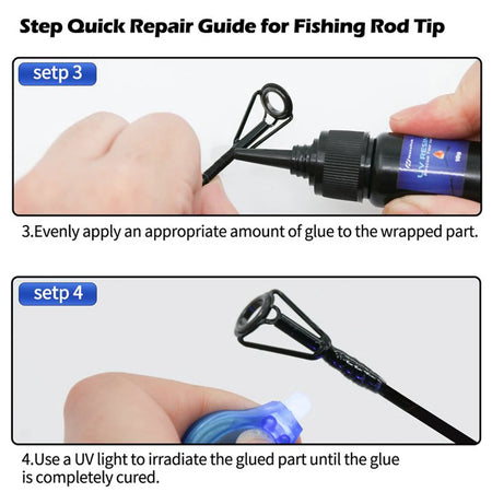 9KM Heavy Duty Fishing Rod Tips Repair Kit - 8Pcs with Ceramic Ring