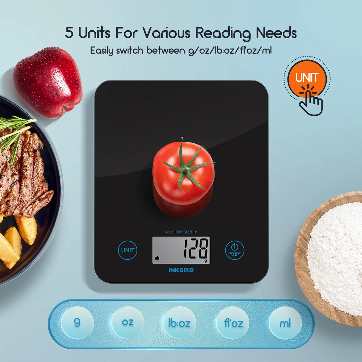 InkBird IBFS-01 Kitchen Scale &ndash; Bluetooth Connectivity