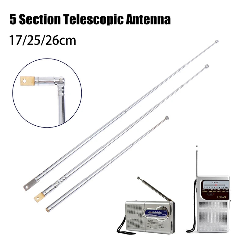 Telescopic Metal FM AM Radio Antenna &ndash; High Signal Reception