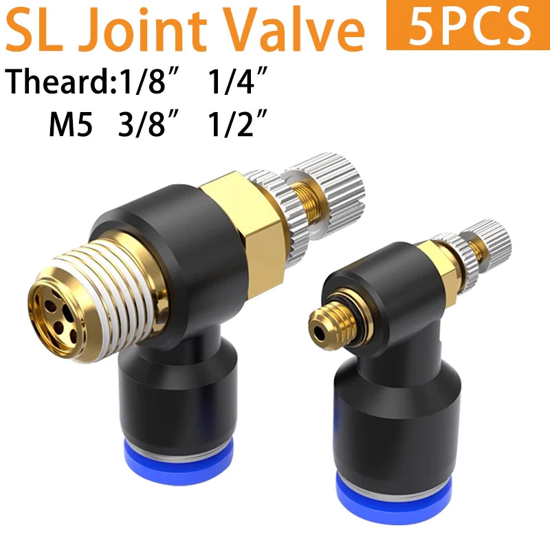 5PCS SL Type Fast Connection Pneumatic Fitting &ndash; High-Speed Air Regulation SL6-M5 / 5PCS