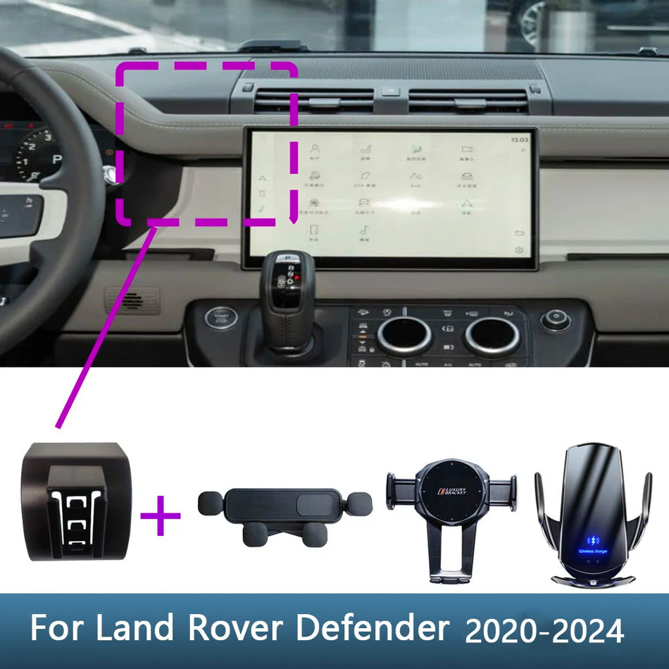 Land Rover Defender Trådlös Laddning Bil Telefonhållare Bas