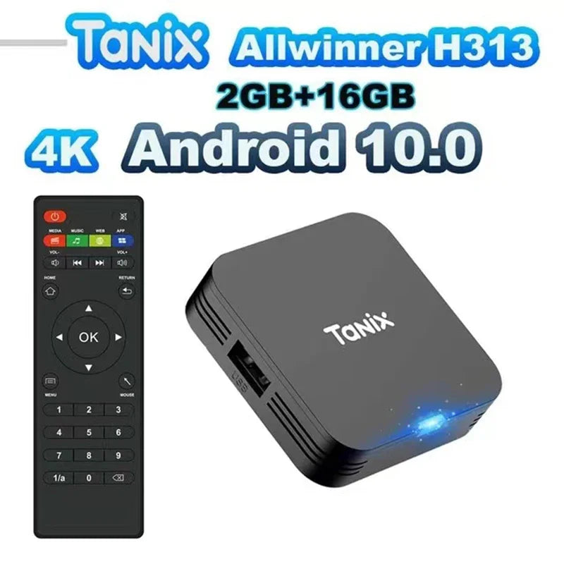 Tanix TX1 Android 10 TV Box - 4K HDR, Allwinner H313, 8GB/16GB Storage TX1-2G16G