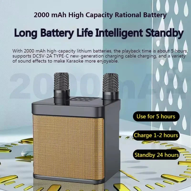 VIKEFON Karaoke Machine &ndash; Dual Wireless Microphones Included