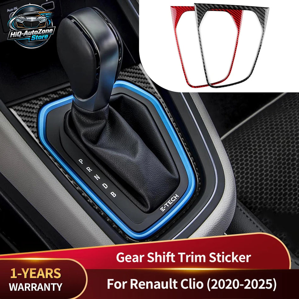 Cubierta de marco de palanca de cambios de fibra de carbono para Renault Clio 2020-2025