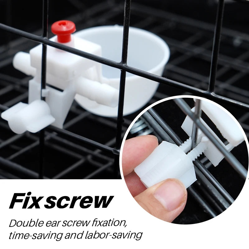 10/20 Sets White Chicken Waterer &ndash; Auto Drinker 9.5mm Cups