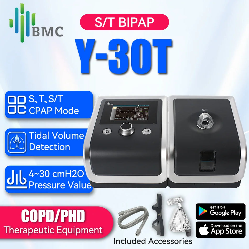 Μηχανή BMC BiPAP T25T Y30T με Πλήρη Μάσκα Προσώπου για Χρόνια Αποφρακτική Πνευμονοπάθεια (COPD) και Άπνοια