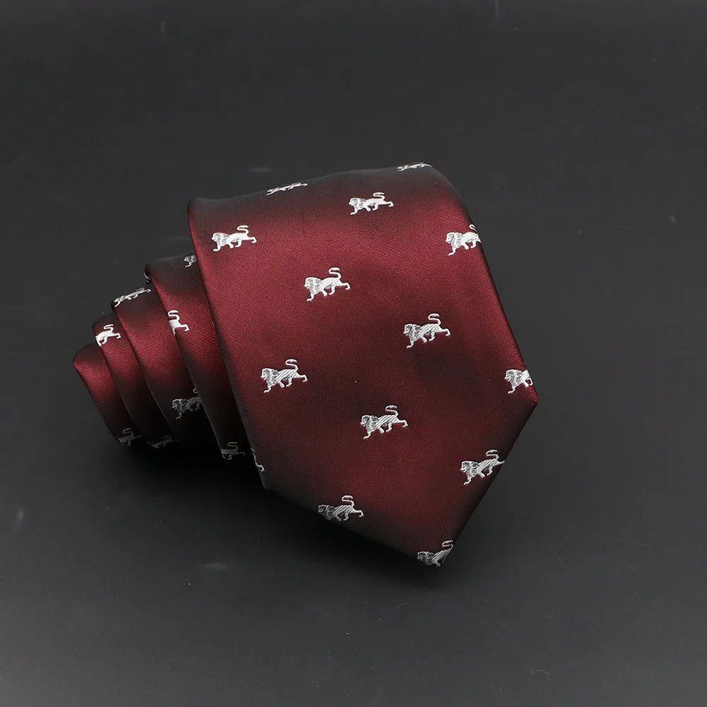 Cute Cartoon Floral Pattern Slim Tie for Men