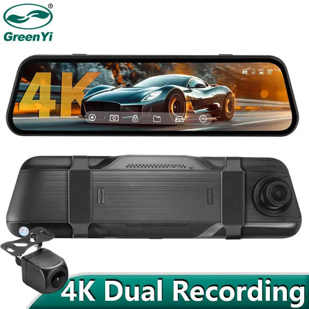 9 Inch Rearview Mirror Dash Cam With 4K Front And 1080P Rear Camera by InterCyprus Trading Ltd
