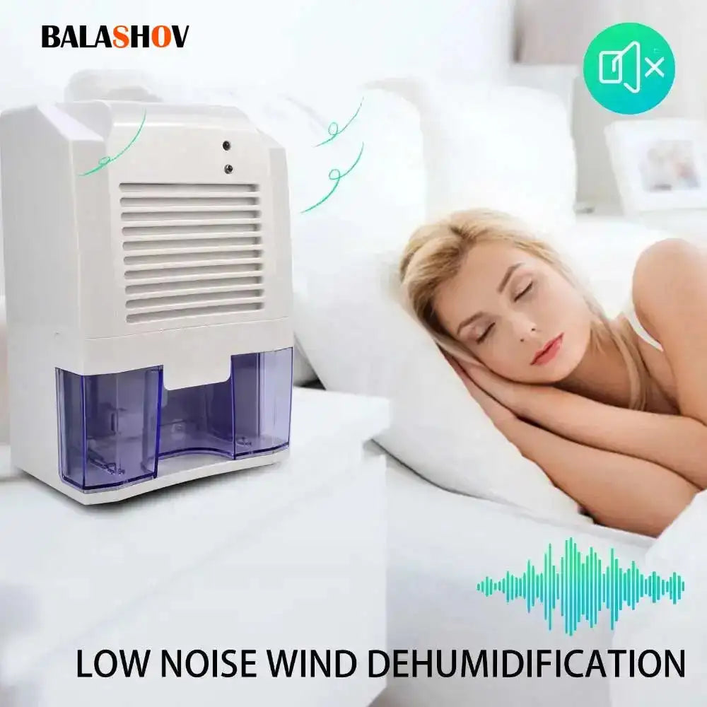 Compact Quiet Portable USB Dehumidifier 800ml Bedroom White